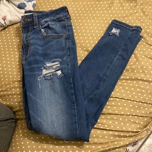 Rip denim jeans